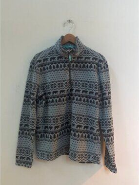 Chubbies The Bear Hug Fleece Half Zip Pullover Jacket Fair Isle Mock Neck Small